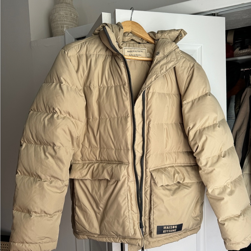 Maison Kitsuné Beige Puffer Jacket